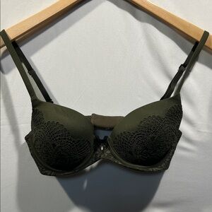 Victoria's Secret Dark Green Lace Bra